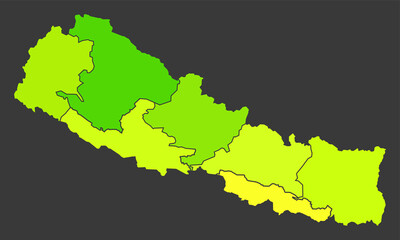 Fototapeta na wymiar Nepal population heat map as color density illustration