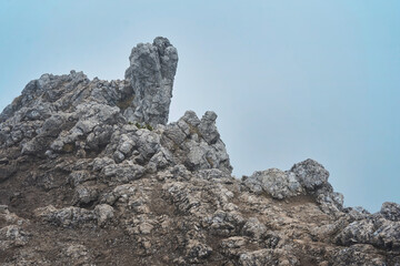 rocks high in the mountains