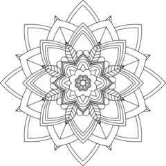 Easy Mandala coloring book simple and basic for beginners, seniors and children. Set of Mehndi flower pattern for Henna drawing and tattoo. Decoration in ethnic oriental, Indian style.