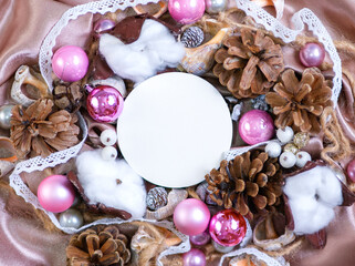 Happy New Year and Christmas concept pattern.