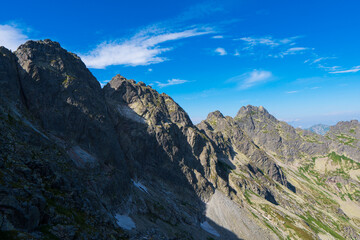 Fototapeta premium Mountain peaks in the Tatra Mountains in the summer