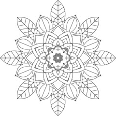 Easy Mandala coloring book simple and basic for beginners, seniors and children. Set of Mehndi flower pattern for Henna drawing and tattoo. Decoration in ethnic oriental, Indian style.