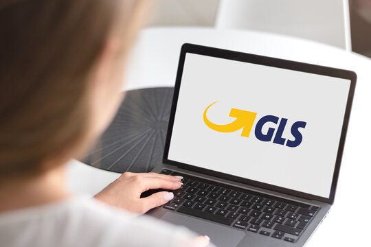 Guilherand-Granges, France - November 24, 2020. Notebook with GLS logo. British-owned logistics company.