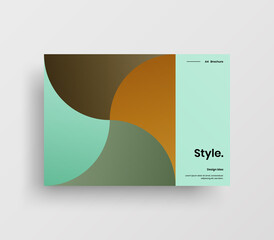 Creative business abstract horizontal front page vector mock up. Corporate geometric report cover illustration design layout. Company identity brochure template.