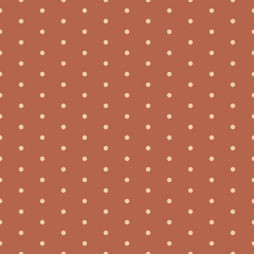 Polka dot seamless vector pattern in brown and beige colors.