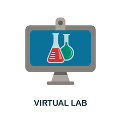 Virtual Lab icon. Simple element from online education collection. Creative Virtual Lab icon for web design, templates, infographics and more