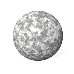 Guarano sphere with little shadow isolated in white background - 3D render