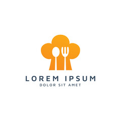 kitchen and food negative space logo design