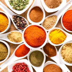 various of spices and herbs