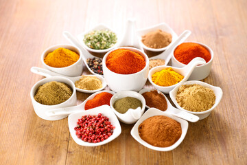 Obraz na płótnie Canvas various of spices and herbs