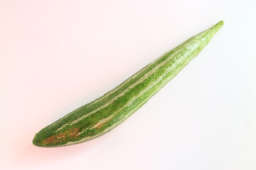 fresh bitter gourd, Bitter cucumber, on white background.