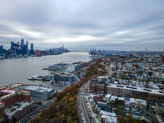 Fototapeta na wymiar Aerial of West New York New Jersey