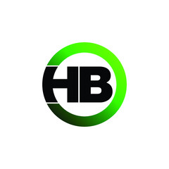 Letter HB simple logo design vector