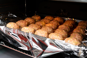 Tasty beef or pork Meat balls. Raw meat balls