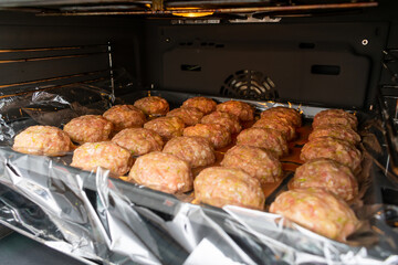 Tasty beef or pork Meat balls. Raw meat balls