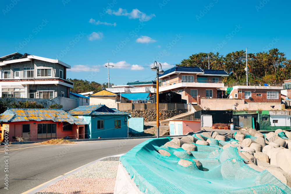 Wall mural gijang seaside village, colorful houses in busan, korea