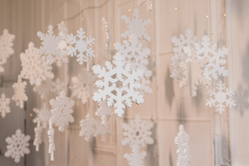 high definition snowflakes on white background