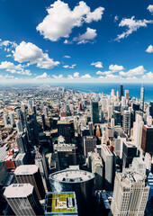 Chicago, Illinois, USA downtown city skyline Aerial View