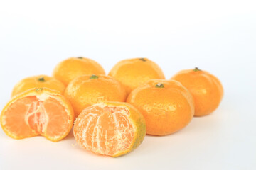 orange citrus fruit on white background.