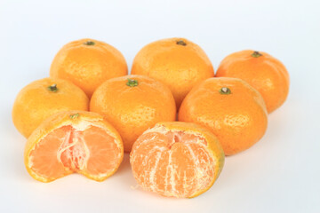 orange citrus fruit on white background.