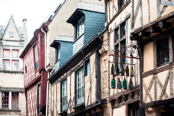 Fototapeta na wymiar Antique building view in Old Town Le Mans, France