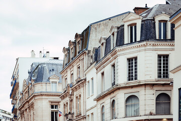 Fototapeta na wymiar Street view of downtown in Le Mans, France