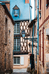 Street view of downtown in Le Mans, France - obrazy, fototapety, plakaty