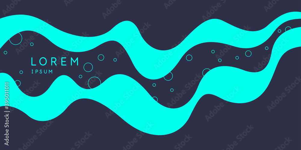 Poster poster with dynamic waves. vector illustration in minimal style. abstract background.