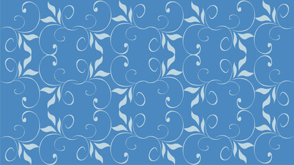 blue background, with batik design