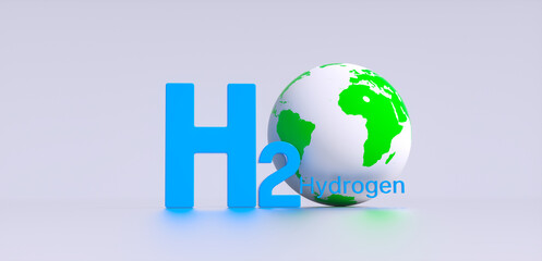 Blue Hydrogen filling H2 Gas Pump station icon isolated on background - H2 energy concept