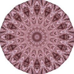Round mandala with knitted texture. Beautiful rug in dusty pink colors.