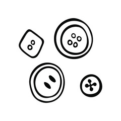 Hand-drawn vector buttons for handmade isolated on white background.
Doodle vector illustration.