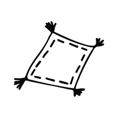 Hand-drawn vector kerchief isolated on white background. Doodle vector illustration.