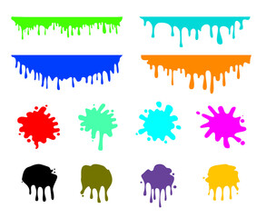 Colour splash isolated on transparent background. Vector illustration. Set icon.