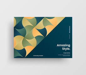 Creative business abstract horizontal front page vector mock up. Corporate geometric report cover illustration design layout. Company identity brochure template.