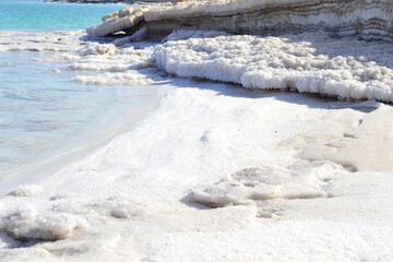 Dead Sea salt natural mineral formation at the Dead Sea	
