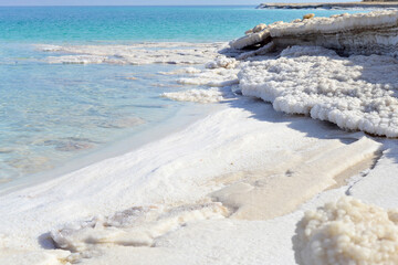 Dead Sea salt natural mineral formation at the Dead Sea	