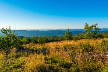 Fototapeta na wymiar Autumn landscape in beautiful nature in czech beskydy mountains