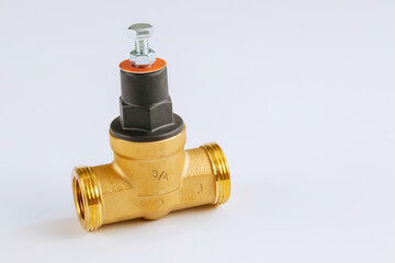 Valves for pipelines of water supply systems isolated white background.