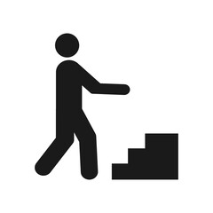 Man climbing stairs icon simple flat style vector illustration.