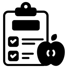 
Apple with a report depicting diet plan concept 
