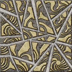 Triangle pattern with stone texture. Decorative ceramic tiles with an abstract pattern. Element for interior design