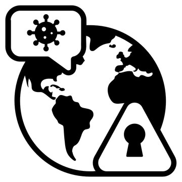 
Global Lockdown Icon In Solid Design, Covid Prevention
