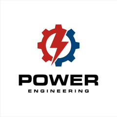  gear with electric logo design vector icon illustration.