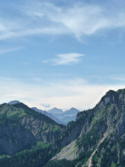 Mountain hiking tour to Tegelberg mountain, Bavaria, Germany