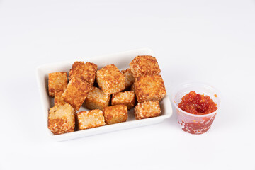 chicken nuggets with ketchup