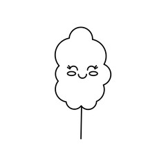 kawaii sweet cotton icon, line style