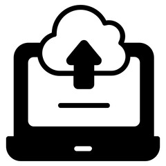 
Filled design vector cloud uploading icon
