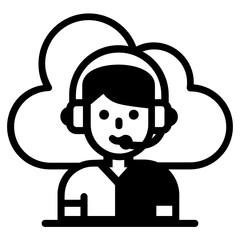 
Cloud support icon in trendy design
