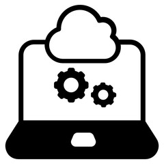 
Cloud computer icon, glyph editable vector 
